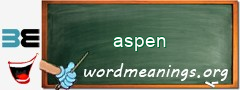 WordMeaning blackboard for aspen